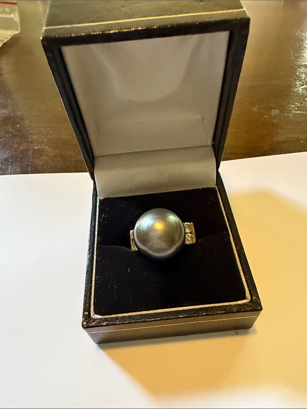 Elegant Tahitian Black Pearl Ring